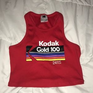Red polaroid cropped tank by KODAK